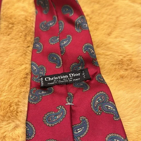 Christian Dior Paisley Neck Tie USED - Picture 3 of 5